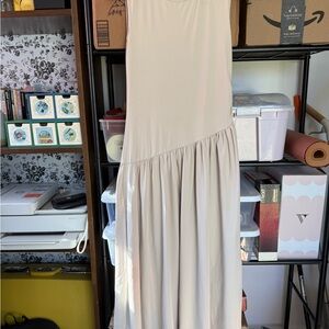 Elegant Cream Sleeveless Dress